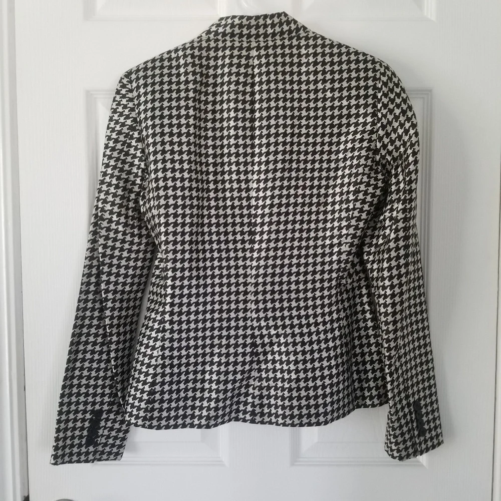 Ralph Lauren Silk Black & White Houndstooth Jacket - Picture 6 of 9